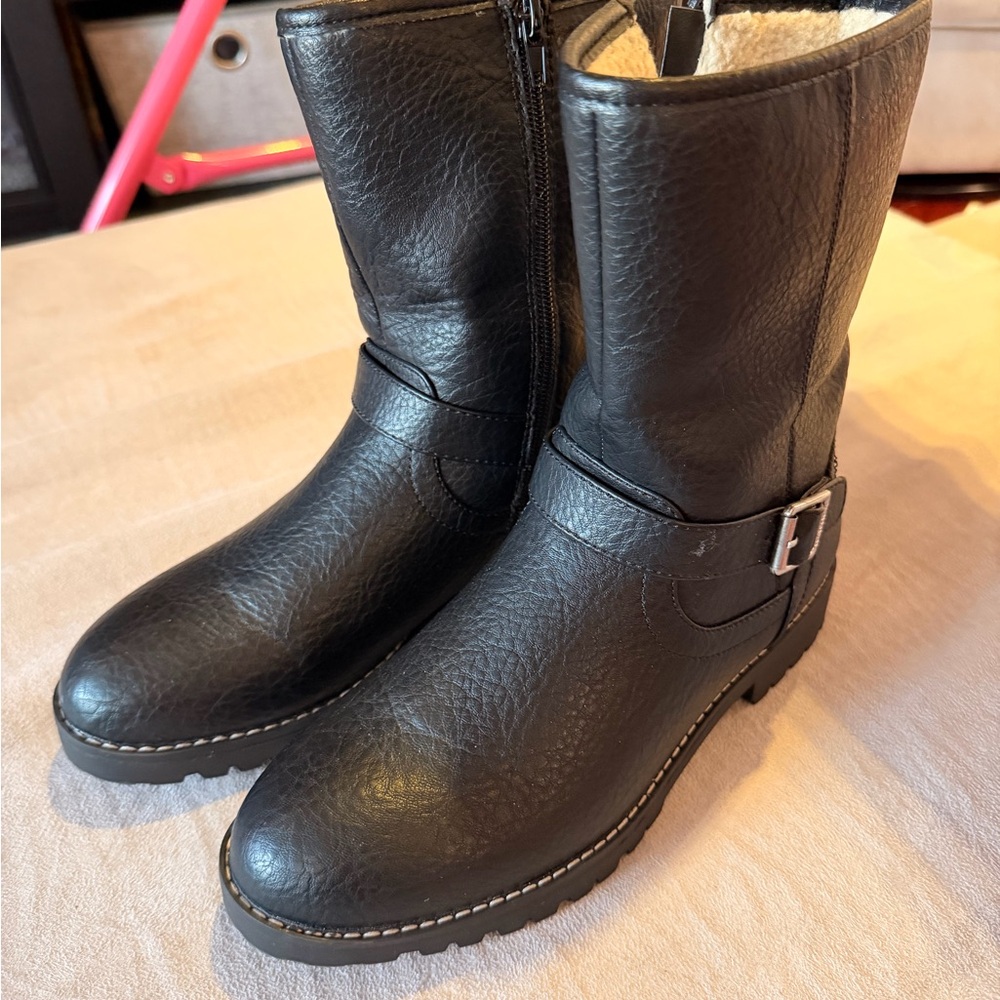 Classic Black Nautica Mid-Calf Buckle Boots